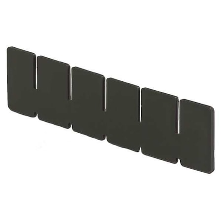 Plastic Divider, Black, 6 15/16 In L, Not Applicable W, 2 In H
