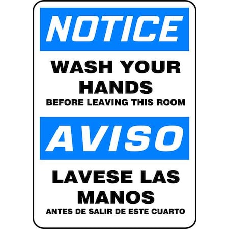 Spanish-Bilingual Notice Sign,14X10, SBMRST803VS