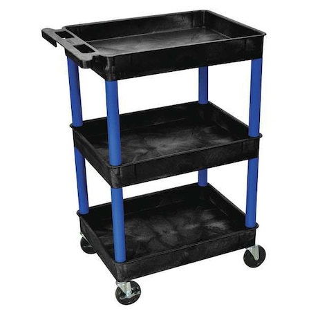 Thermoplastic Resin (Shelf)/High Density Polyethylene (Leg) Flat, 3 Shelves, 300 Lb