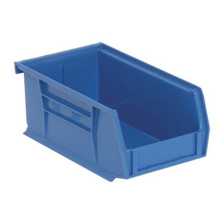 Hang & Stack Storage Bin, Blue, Polypropylene, 7 3/8 In L X 4 1/8 In W X 3 In H