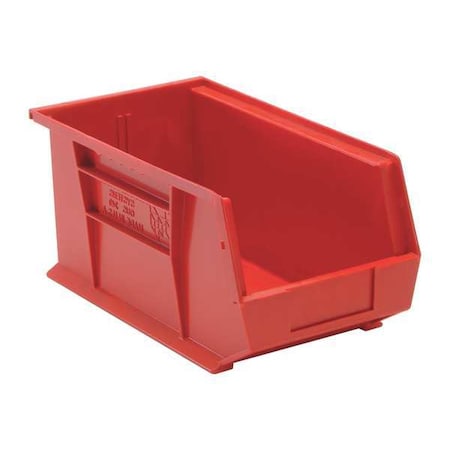 Hang & Stack Storage Bin, Red, Polypropylene, 14 3/4 In L X 8 1/4 In W X 7 In H