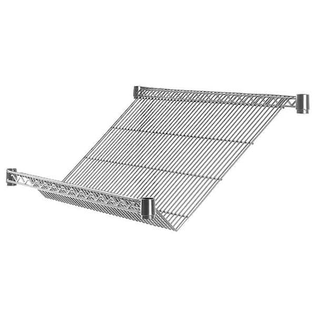 Slanted Wire Shelf, 18D X 48W X 1/4H, Chrome