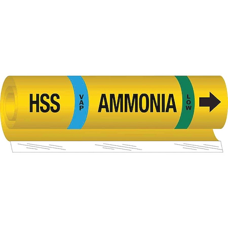 Ammonia Pipe Marker,HSS,2 To 8In