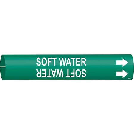 Pipe Marker,Soft Water,Gn,3/4 To1-3/8 In