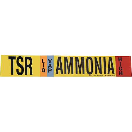 Ammonia Pipe Marker,TSR,3 To 5In
