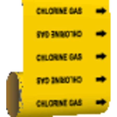 Pipe Marker,Chlorine Gas,Yellow, 15520