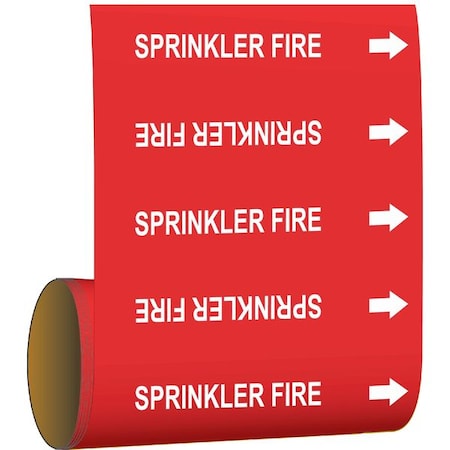Pipe Marker,Sprinkler Fire,Red, 41475