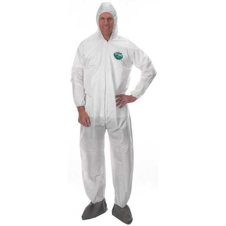 Hooded Disposable Coveralls, Xl, 50 PK, White, MicroMax(R) NS, Zipper