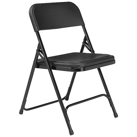 Folding Chair, Plastic, Black,PK4