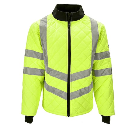 HiVis Diamond Quilted Jacket Lime