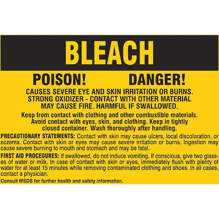 Chemical Label,Polyester,2 In. H,PK25