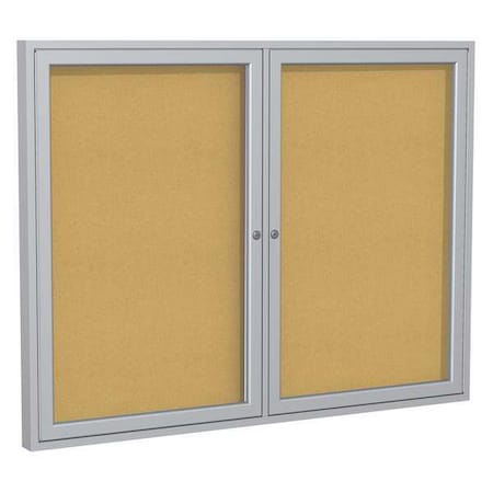 Enclosed Cork Bulletin Board 60x36, 2 Door