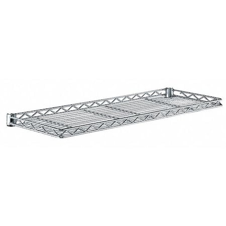 Cantilever Shelf, 12D X 42W X 1-1/4H, Chrome