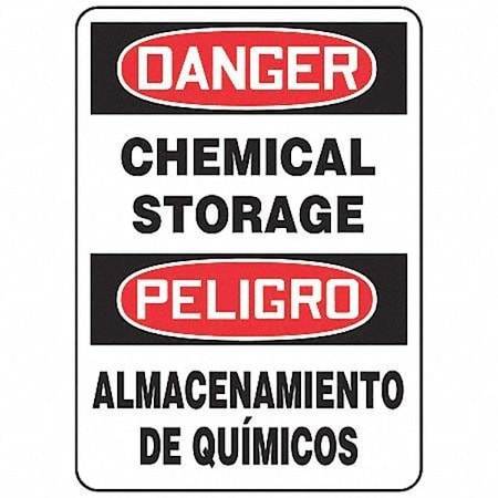 Spanish-Bilingual Danger Sign, 14 In H, 10 In W, Rectangle, English, Spanish, SBMCHL192VA