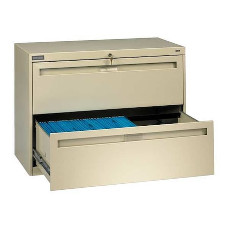 42 W Laterial File Cabinet, Champagne/Putty