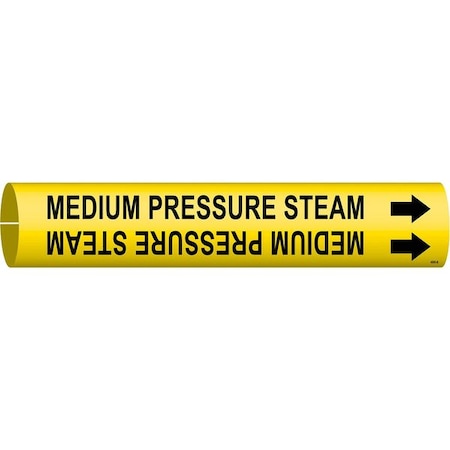 Pipe Marker,Medium Pressure Steam,Yellow, 4095-B