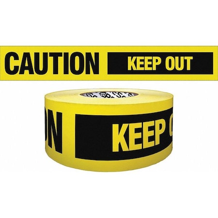 Barricade Tape,Yellow/Black,200ft X 3 In