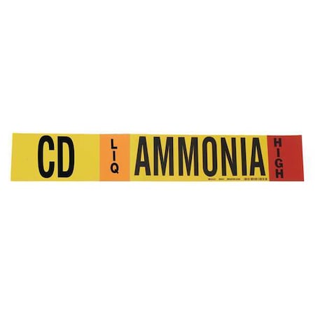 Ammonia Pipe Marker,CD,8In And Above, 90441