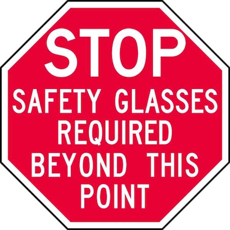 Reflective  Eye  Stop Sign, 6 In Height, 6 In Width, Aluminum, Octagon, English