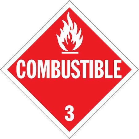 Vehicle Placard,Combustible W Pictogram