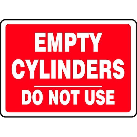 Cylinder Sign, 10 In H, 14 In W, Rectangle, English, MCPG526VA
