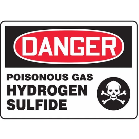 Danger Sign, 7 In H, 10 In W, Vinyl, Rectangle, English, MCHL049VS