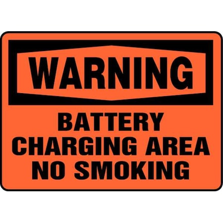 Warning No Smoking Sign, 10 H, 14 In W, Plastic, Rectangle, English, MELC303VP