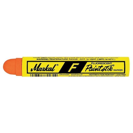 Solid Paint Crayon, Large Tip, Fluorescent Orange Color Family