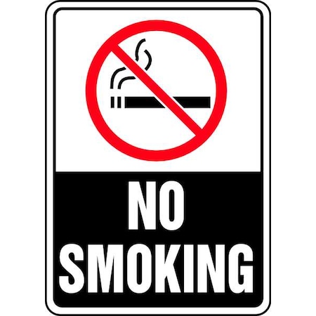 No Smoking Sign, 10 H, 7 In W, Plastic, Rectangle, English, MSMK509VP