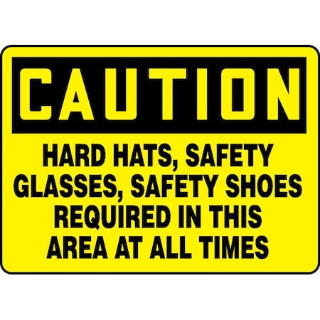 Caution Sign,7X10,BK/Yel,Plstc,Eng, MPPE441VP