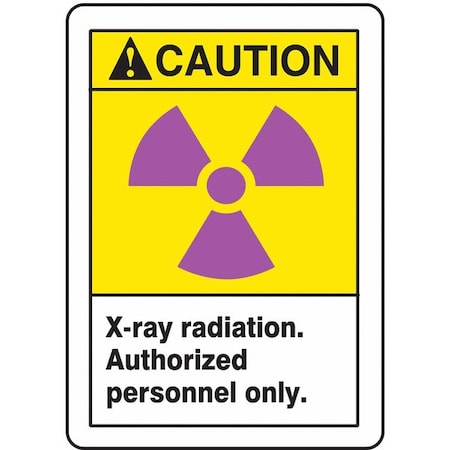 Caution Sign, 14 In H, 10 In W, Vinyl, Rectangle,MRAD638VS