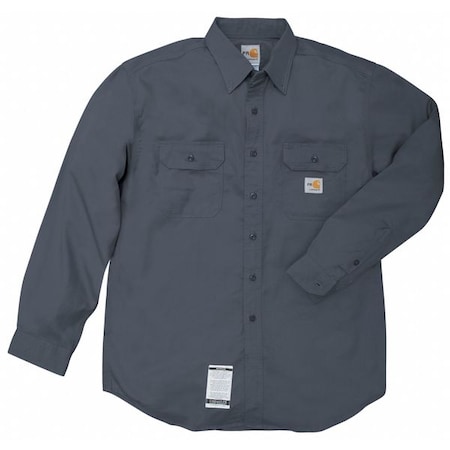 Carhartt Flame Resistant Collared Shirt, Navy, Cotton/Nylon, MT