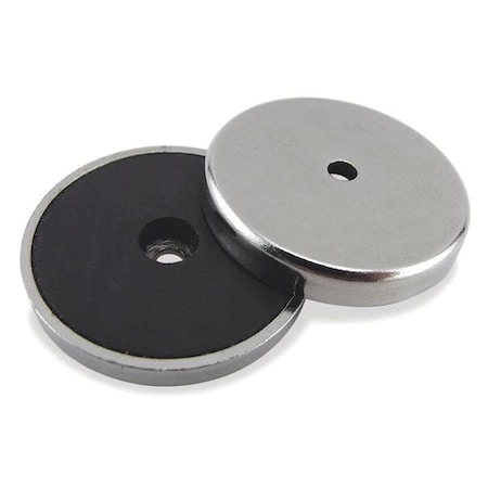 Round Base Magnet,11 Lb. Pull,PK2