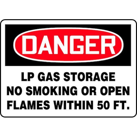 Danger No Smoking Sign, 10 H, 14 In W, Plastic, Rectangle, English, MCHL251VP