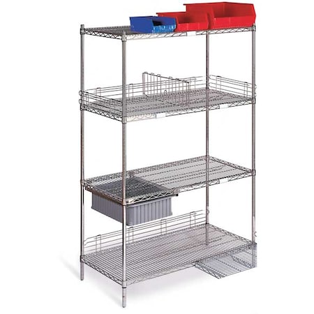 Wire Shelving Cart,800 Lb.,79 In.H
