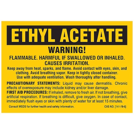 Chemical Label,5 In. W,Polyester,PK25