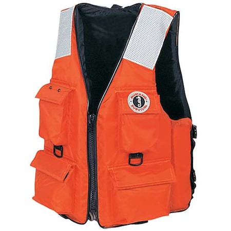 4-Pocket Flotation Vest,Size XL,Orange