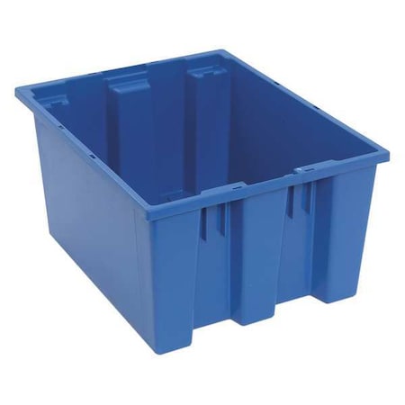 Stack & Nest Container, Blue, Polyethylene, 19 1/2 In L, 15 1/2 In W, 10 In H