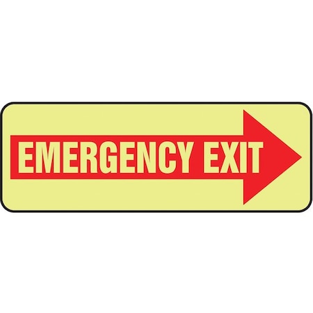 Exit Sign,Emergency Exit,3-1/2X10