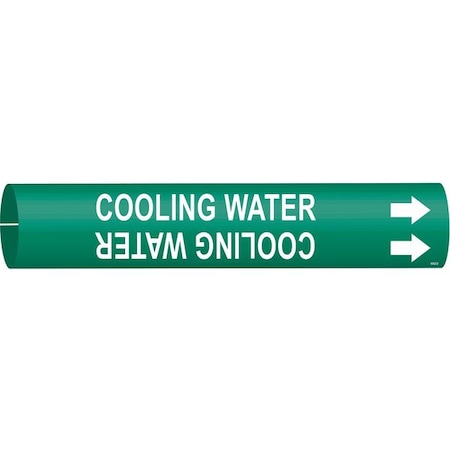 Pipe Marker,Cooling Water,Grn,4 To 6 In