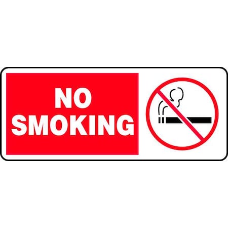 No Smoking Sign, 7 In Height, 17 In Width, Plastic, Rectangle, English