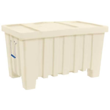 White Bulk Container, Plastic, 43 In L, 26 1/2 In W, 24 In H, 8.7 Cu Ft Volume Capacity