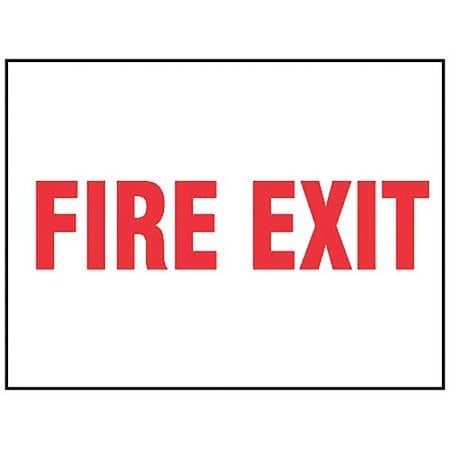 Emergency Exit Sign, 7 Height, 10 Width, Plastic, Rectangle, English