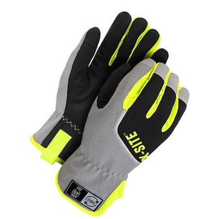 Mechanics Gloves, XL, Black, Gray, Yellow