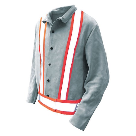 Welding Jacket Split Cowhide Pearl Grey, Size X2L