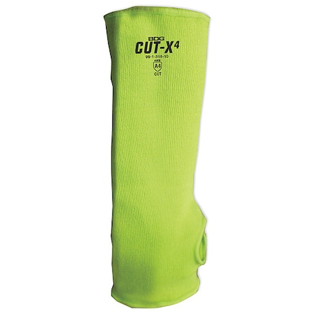 HiViz Green Cut Resistant Sleeve Thumb Hole, Size 20