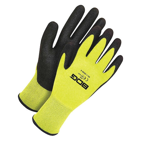 Seamless Knit HiViz Yellow Nylon 15G Black NFT Palm, Size XL (10)