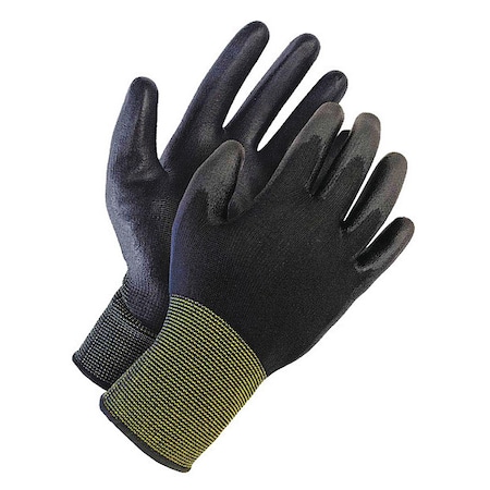 Seamless Knit Black Nylon Black Polyurethane Palm, Size M (8)