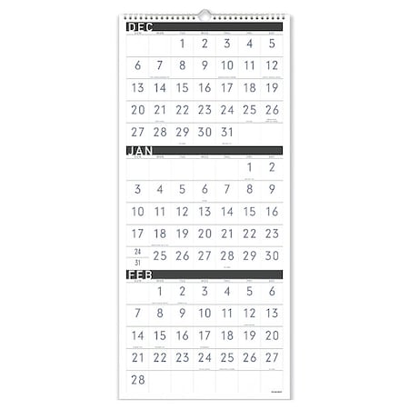 12 X 27-1/8 Wall Calendar