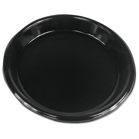 Disp Plastic Plate,10 In,Black,PK500